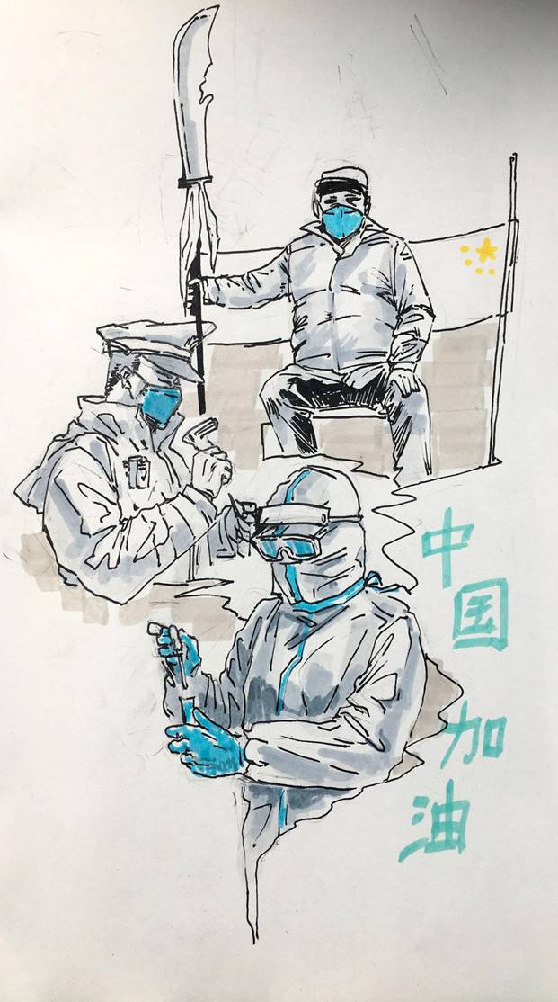 《疫情群像》 赵海璇（A1912） 马克笔