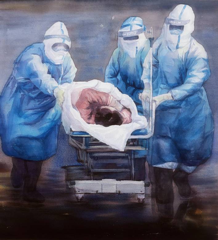 《拯救》 张运来 水彩画